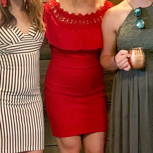 Red Bodycon Cocktail Dress - Picture 8 of 8